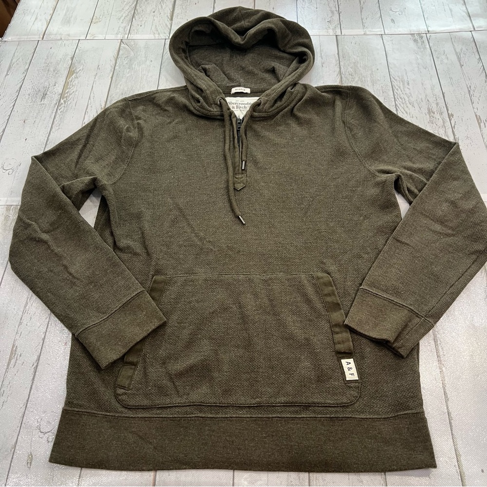 Abercrombie & Fitch men’s waffle-knit Henley hoodie Sz S